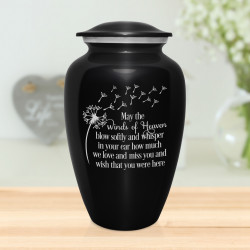 Winds of Heaven Cremation Urn - Jet Black