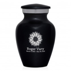 Sunflower Keepsake Urn - Jet Black