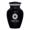 Sunflower Keepsake Urn - Jet Black
