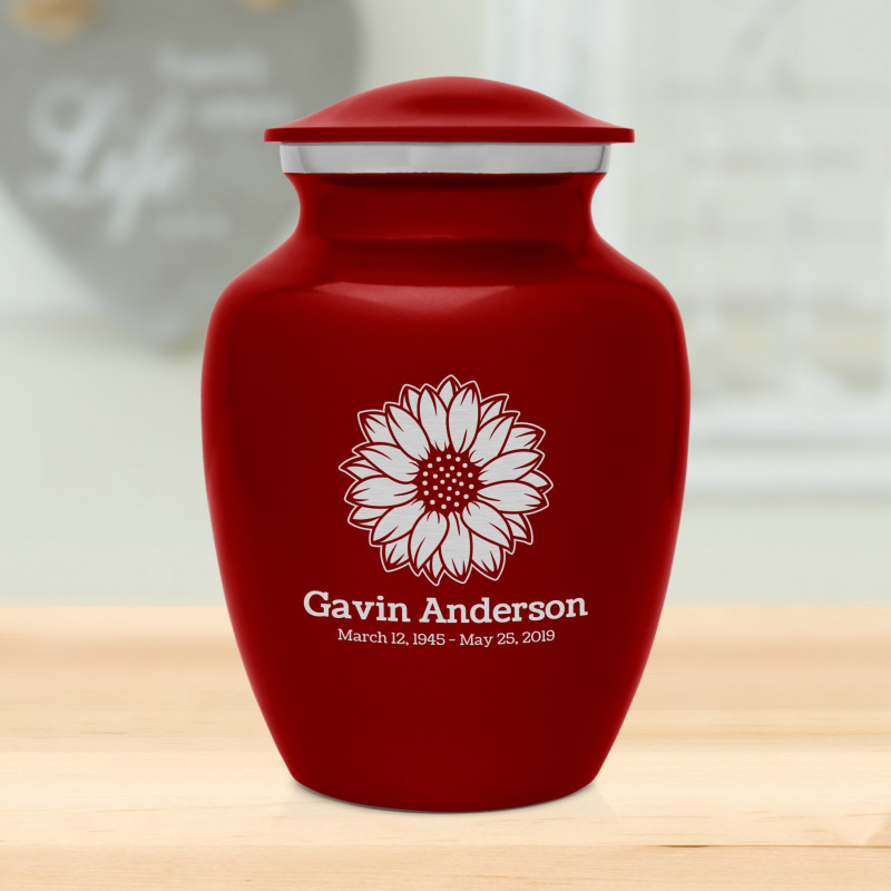 Sunflower Sharing Urn - Ruby Red