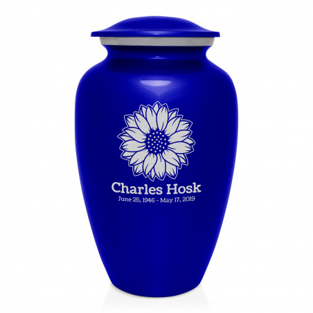 Sunflower Cremation Urn - Midnight Blue