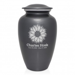 Sunflower Cremation Urn - Gunmetal Gray