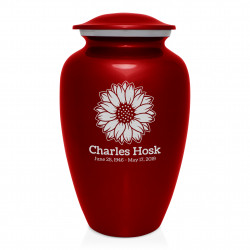 Sunflower Cremation Urn - Ruby Red