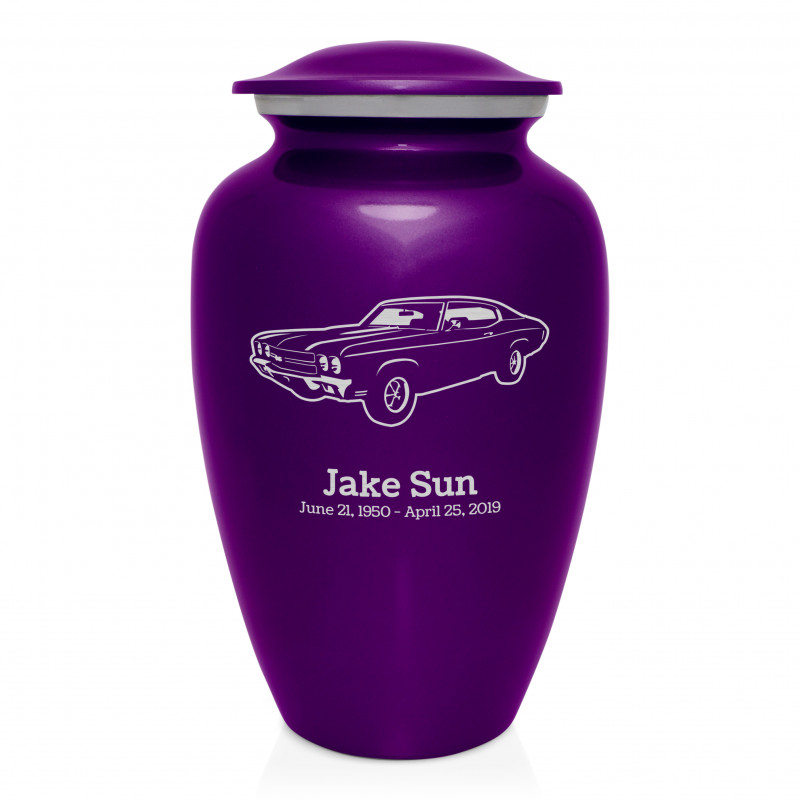 Muscle Car III Cremation Urn - Purple Luster