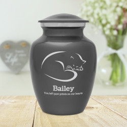 Sleeping Cat Cremation Urn - Gunmetal Gray