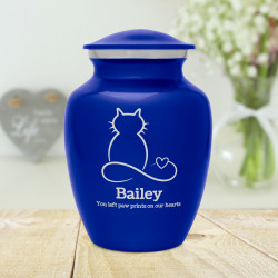 Infinite Love Cat Cremation Urn - Midnight Blue