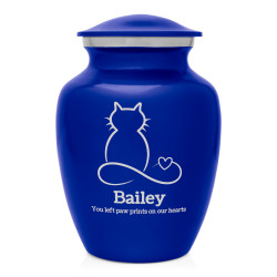 Infinite Love Cat Cremation Urn - Midnight Blue