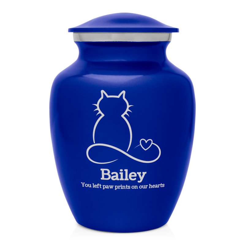 Infinite Love Cat Cremation Urn - Midnight Blue