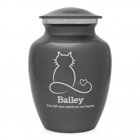 Infinite Love Cat Cremation Urn - Gunmetal Gray