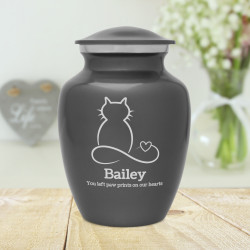 Infinite Love Cat Cremation Urn - Gunmetal Gray