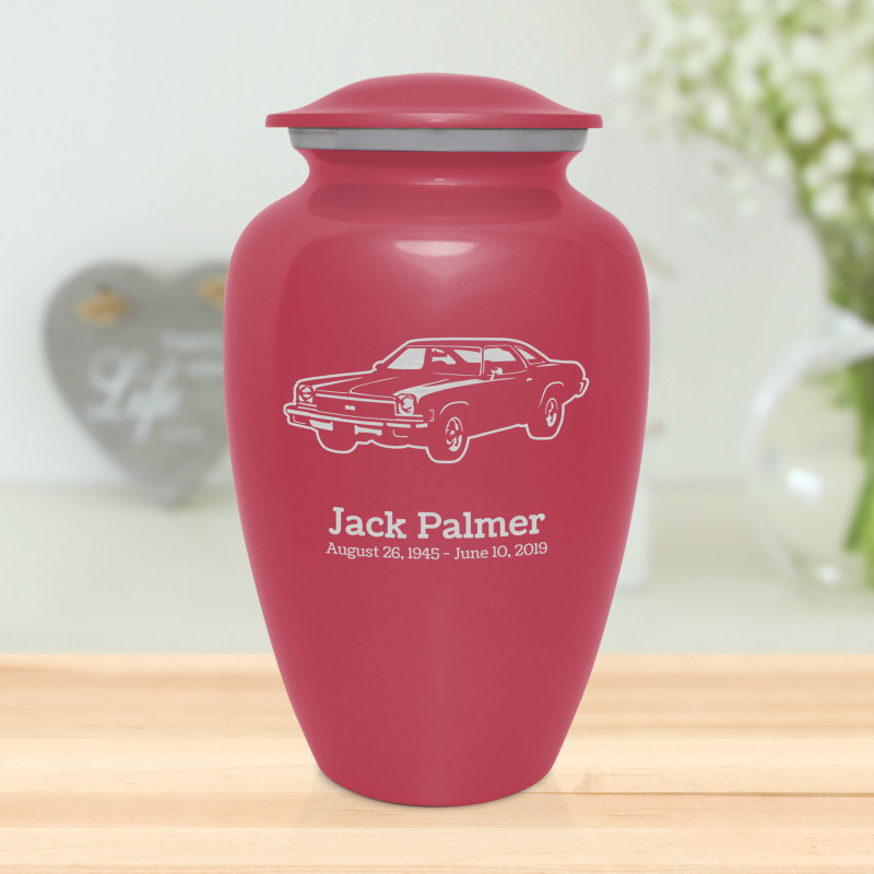 Muscle Car V Cremation Urn - Rose Pink