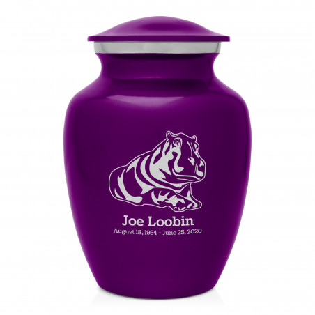 Hippo Sharing Urn - Purple Luster