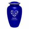 Extra Large Paw Print Heart Pet Cremation Urn - Midnight Blue