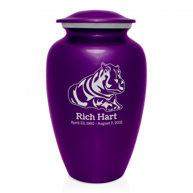 Hippo Cremation Urn - Purple Luster