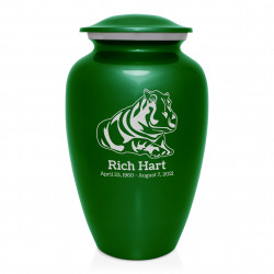 Hippo Cremation Urn - Shamrock Green