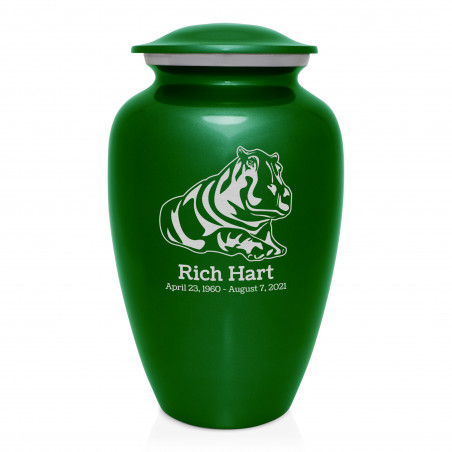 Hippo Cremation Urn - Shamrock Green
