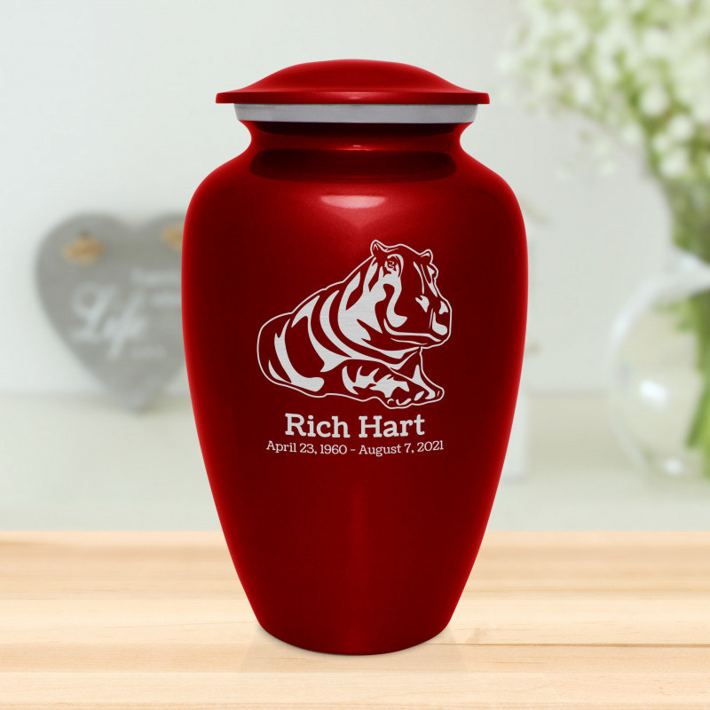 Hippo Cremation Urn - Ruby Red