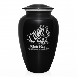Hippo Cremation Urn - Jet Black