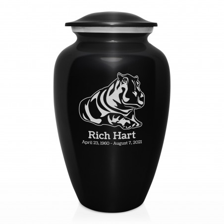 Hippo Cremation Urn - Jet Black