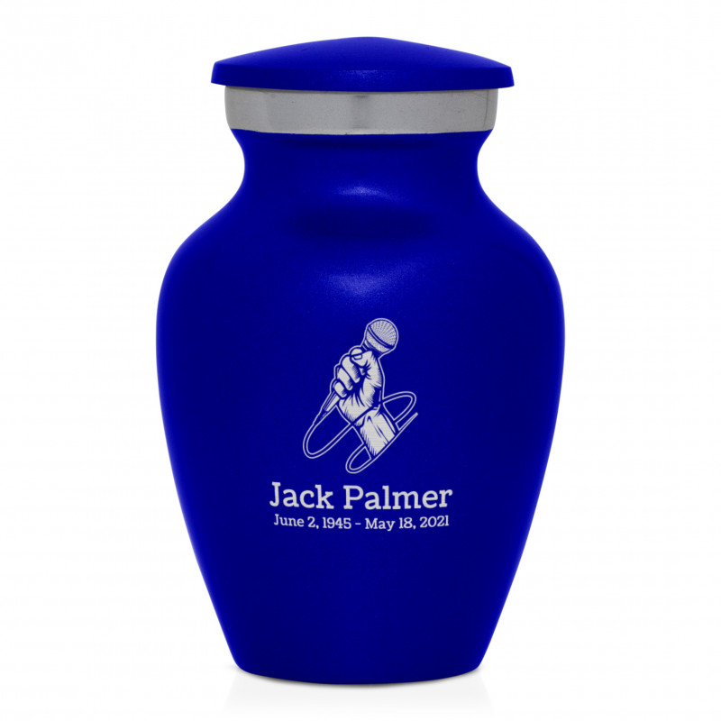 Microphone Hand Keepsake Urn - Midnight Blue