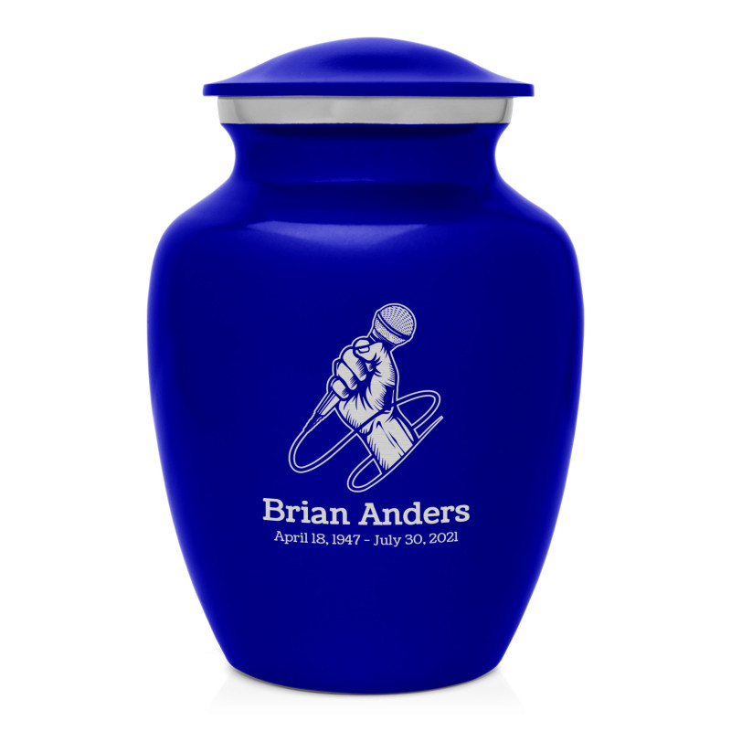 Microphone Hand Sharing Urn - Midnight Blue