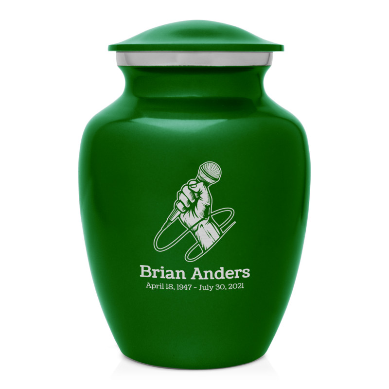 Microphone Hand Sharing Urn - Shamrock Green