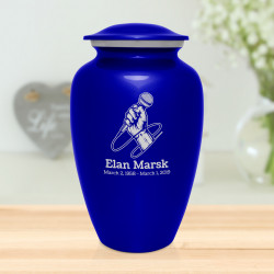 Microphone Hand Cremation Urn - Midnight Blue