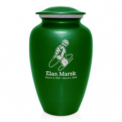 Microphone Hand Cremation Urn - Shamrock Green