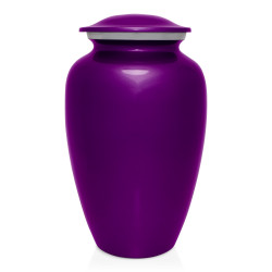 Extra Large Paw Print Heart Pet Cremation Urn - Purple Luster