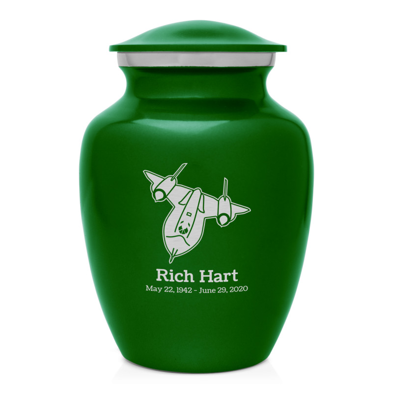 SR71 Blackbird Jet Sharing Urn - Shamrock Green
