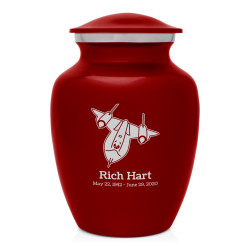 SR71 Blackbird Jet Sharing Urn - Ruby Red