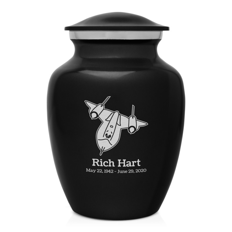 SR71 Blackbird Jet Sharing Urn - Jet Black