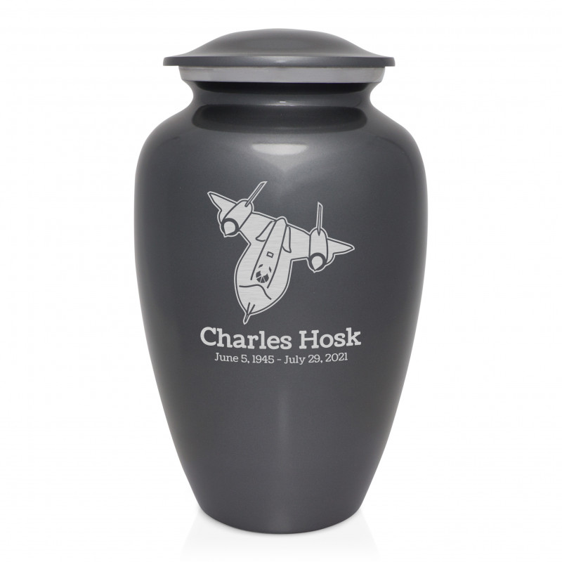 SR71 Blackbird Jet Cremation Urn - Gunmetal Gray