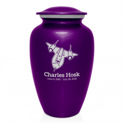 SR71 Blackbird Jet Cremation Urn - Purple Luster