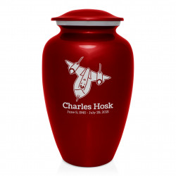 SR71 Blackbird Jet Cremation Urn - Ruby Red