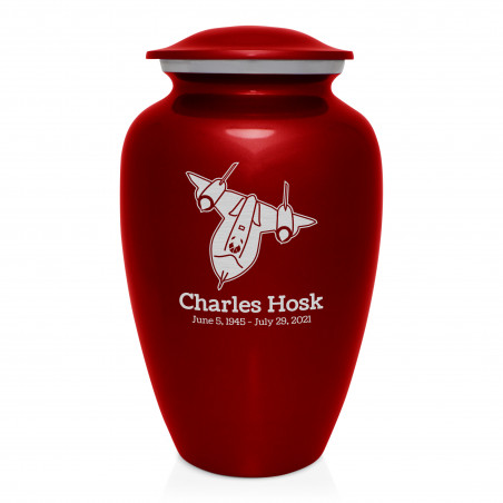 SR71 Blackbird Jet Cremation Urn - Ruby Red