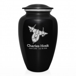 SR71 Blackbird Jet Cremation Urn - Jet Black
