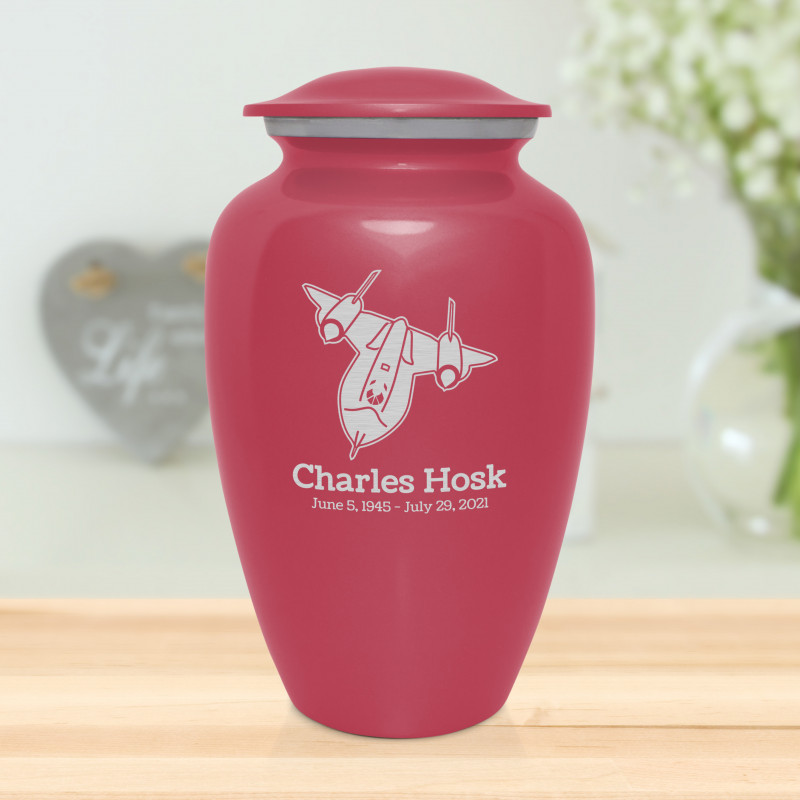 SR71 Blackbird Jet Cremation Urn - Rose Pink