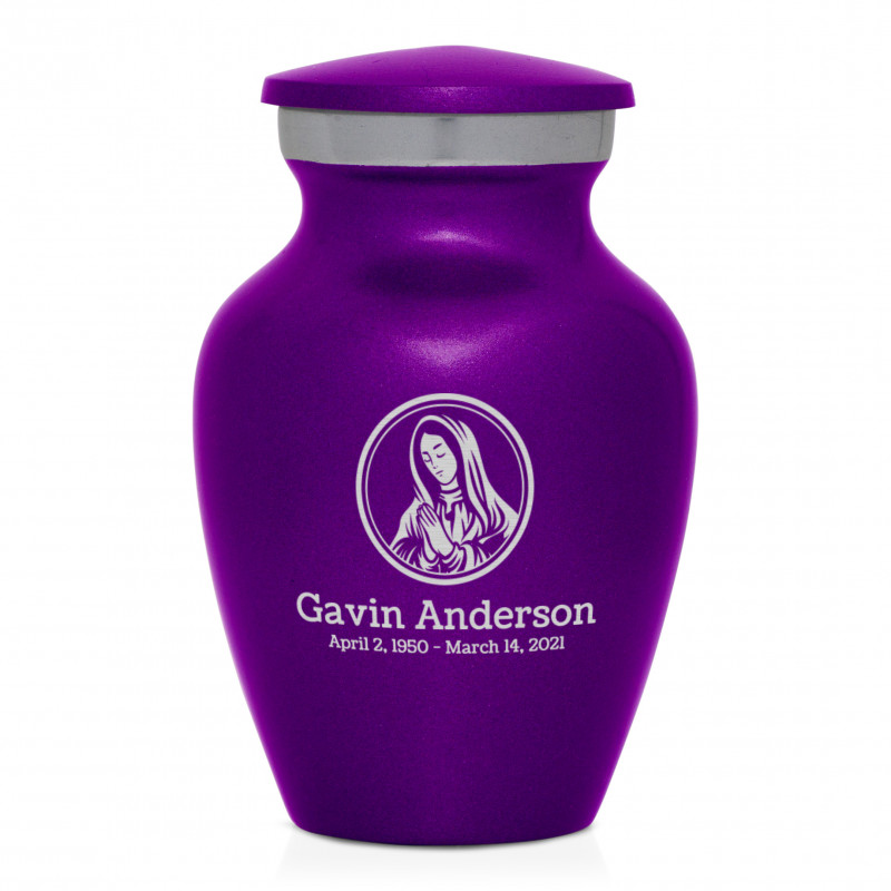 Mother Mary Keepsake Urn - Purple Luster