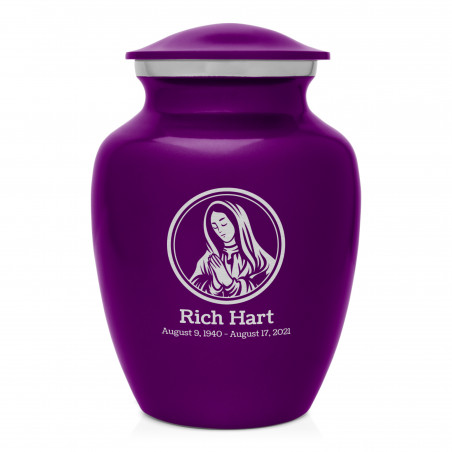 Mother Mary Sharing Urn - Purple Luster
