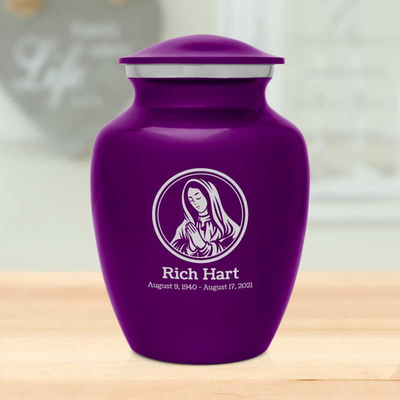 Mother Mary Sharing Urn - Purple Luster