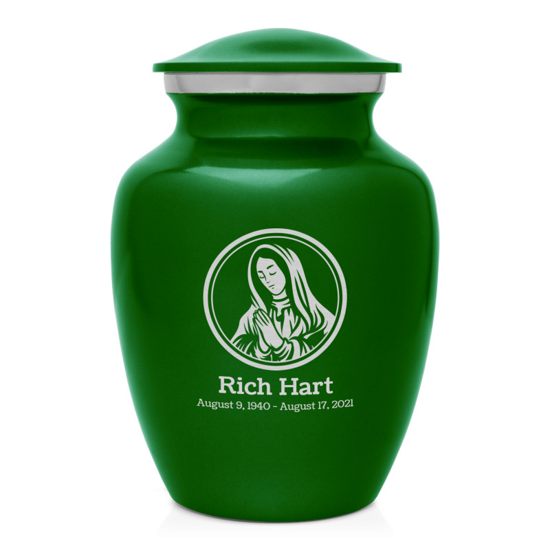 Mother Mary Sharing Urn - Shamrock Green
