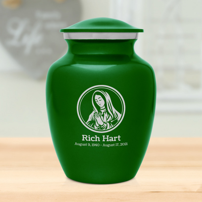 Mother Mary Sharing Urn - Shamrock Green