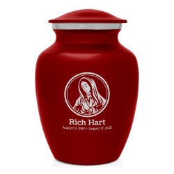 Mother Mary Sharing Urn - Ruby Red