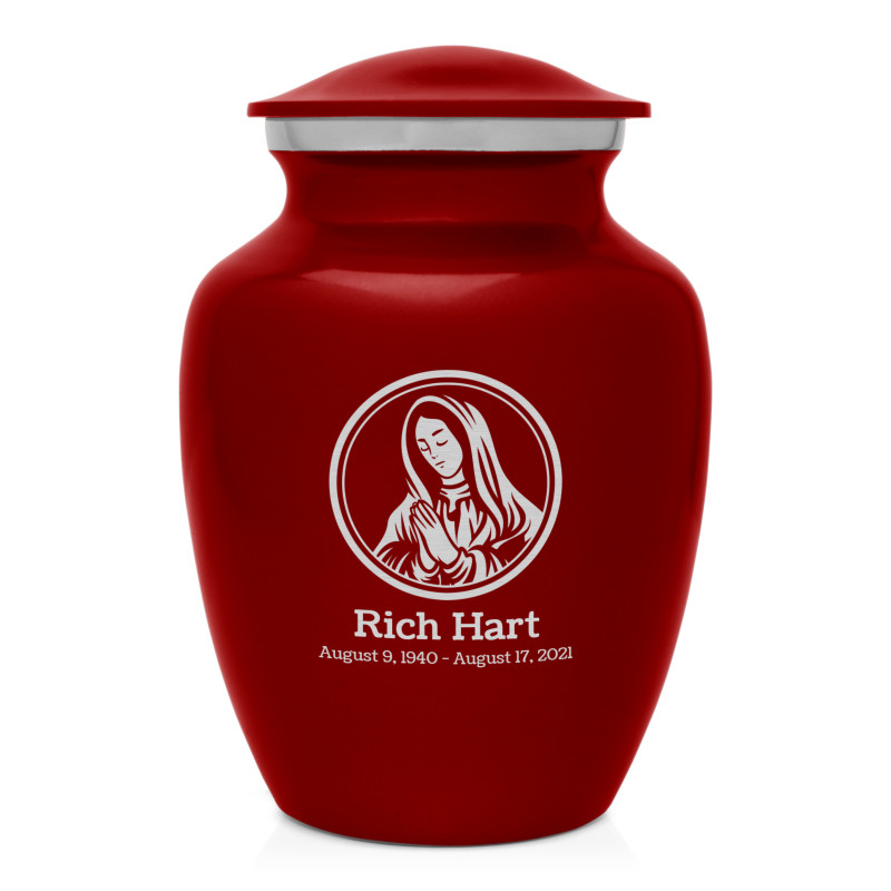 Mother Mary Sharing Urn - Ruby Red