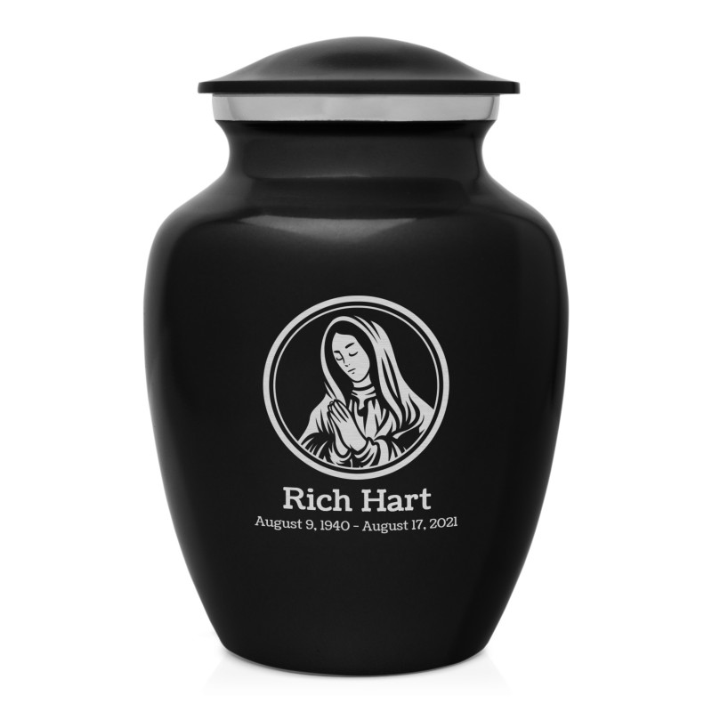 Mother Mary Sharing Urn - Jet Black