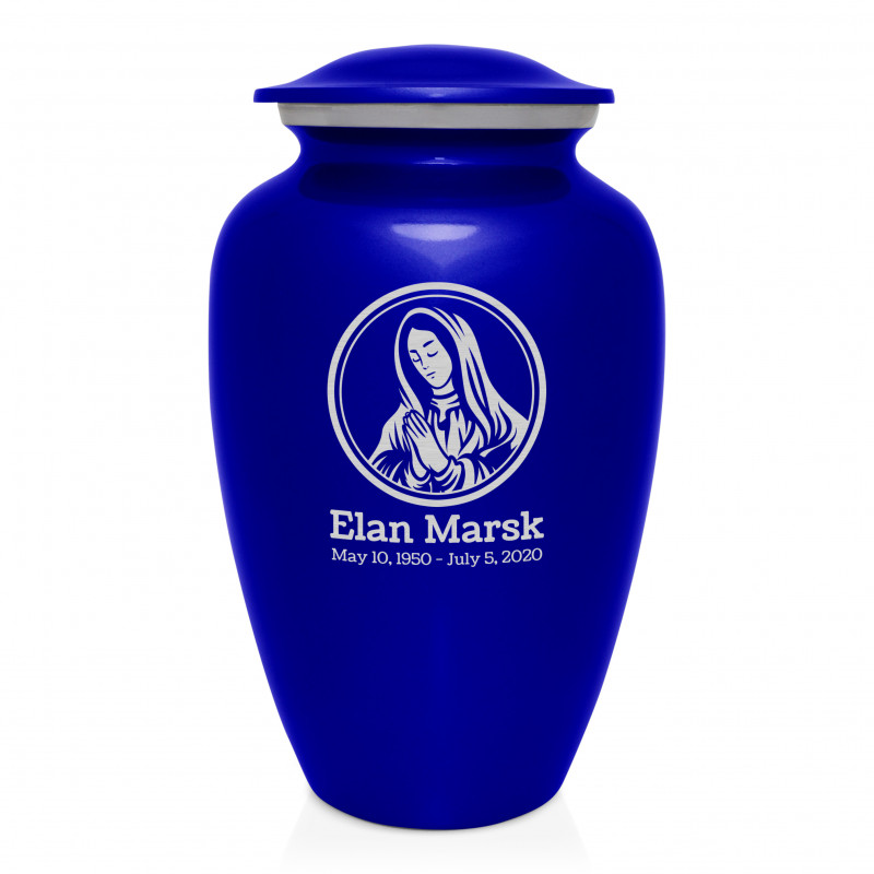 Mother Mary Cremation Urn - Midnight Blue