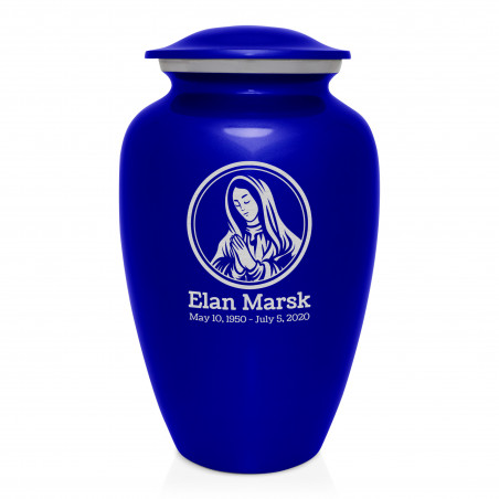 Mother Mary Cremation Urn - Midnight Blue
