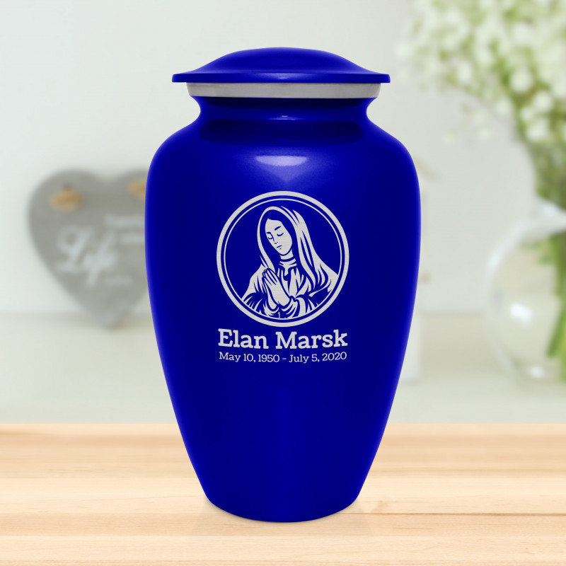 Mother Mary Cremation Urn - Midnight Blue