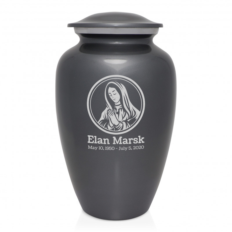 Mother Mary Cremation Urn - Gunmetal Gray